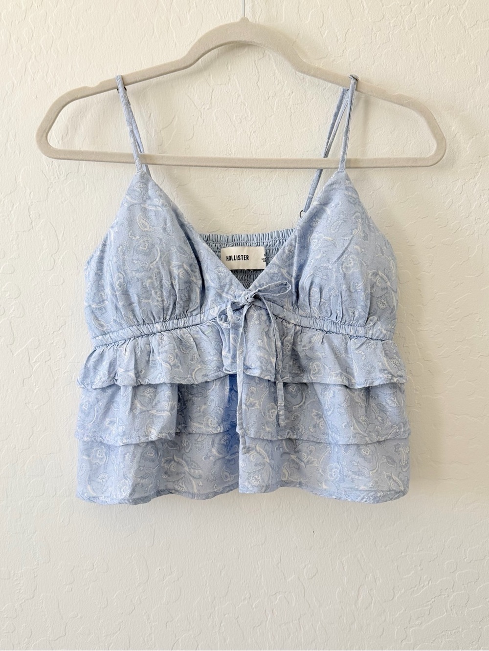 Hollister Light Blue Paisley Ruffle Camisole